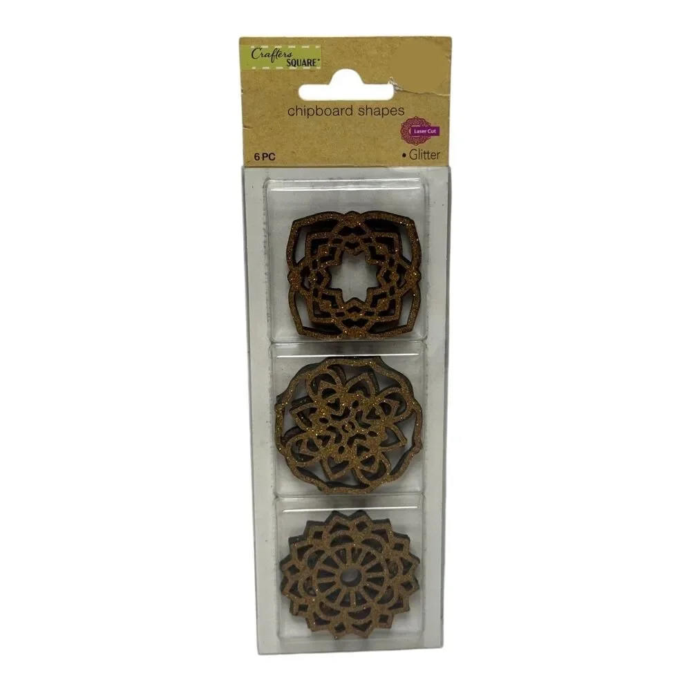 Crafter's Square Chipboard Shapes Floral Leaf Craft Embellishments 5 Pack